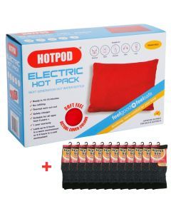 Hotpod Electric Hot Pack w/ 12 Pairs Thermal Socks Relief  - Winter Gift Set for Warmth
