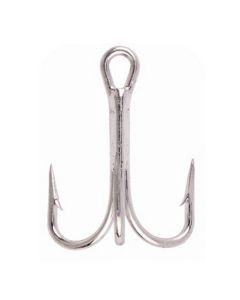 50 Pack of Eagle Claw 6061T Tinned 4x Strong Treble Hooks