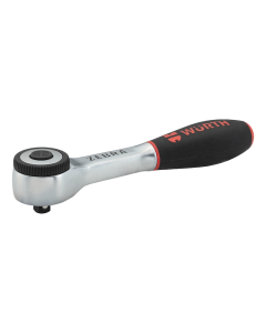 Wurth 1/4" Reversible Ratchet Wrench 360 Degree Twist Handle - Chrome Vanadium 135mm