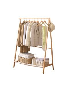 Levede Clothes Rack Wooden Wardrobe Garment Coat Hanging Rail Shoe Storage 120cm