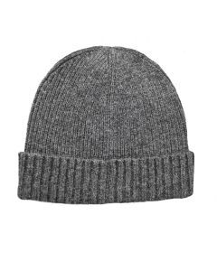 Dents Mens Wool Beanie Winter Rib Fine Knit Warm Hat Ski Turn Up - Charcoal Grey