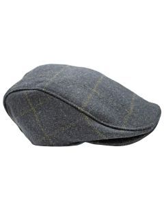 DENTS Tweed Flat Cap Wool Ivy Hat Driving Cabbie Quilted - Navy