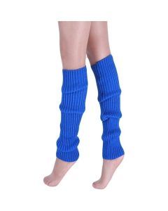 1 Pair Blue Ribbed Leg Warmers - Womens Dance Costume/80s Party