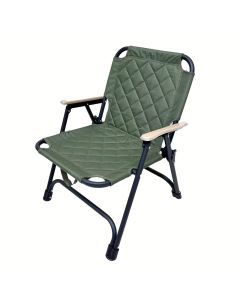 Oak Folding Armchair with Stainless Steel Frame