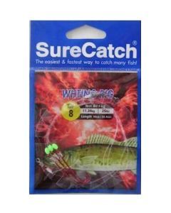 Surecatch Whiting Rig with Size 8 Chemically Sharpened Hooks and Lumo Beads