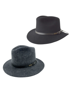 Jacaru 1849 100% Australian Wool Trilby Hat - Travel Crushable Outback Fedora Hat