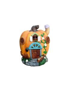 Solar Pumpkin House Outdoor Halloween Decor