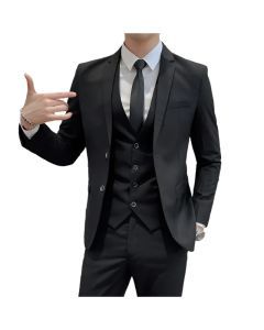 Mens Business Suit Set Blazer (Black)
