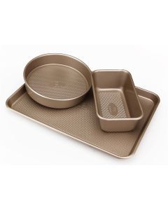 3 Piece Westinghouse Carbon Steel Baking Set - Rectangular Tray, Loaf & Circular Pan (WCBA007103BCPN)