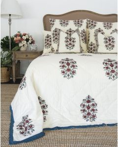 Kolka Gulbahar Queen Bedspread Coverlet - Ruby - 210x210cm (Summer Light Quilt)
