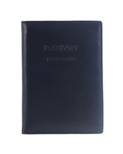 Pierre Cardin Slim Leather Passport Cover - Navy Blue (RFID Blocking Holder)
