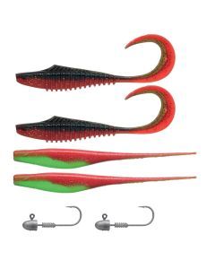 Bite Science 6 Piece Multi-Pack of Asstd Beast Buster Soft Plastics and Jigheads