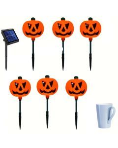 Solar Powered Pumpkin Lights (Set of 6)