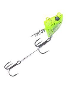 5 Inch Storm RIP Rigger Double Hook 27g Jighead Rig - Chartreuse/Black