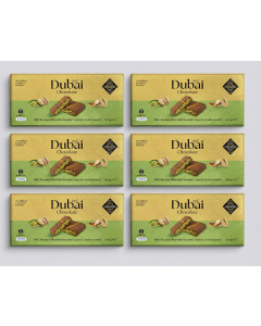 6x Hugos Dubai Chocolate Block Bulk Pack (Milk Chocolate filled with Pistachio Cream & Knafeh) - 200g