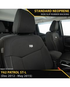 Nissan Patrol Y62 ST-L Neoprene 2x Front Row Seat Covers
