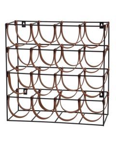 Academy Orwell 16-Bottle Wine Rack Holder - Black/Brown (42.5x19x42cm)