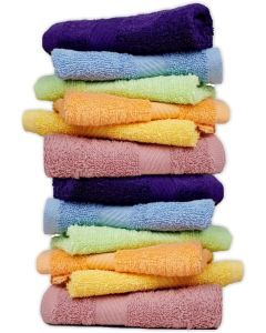12x 100% Cotton Face Washer Towels Bulk Pack - Assorted Colours - 30x32cm (Bulk Pack)