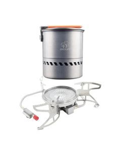 3800W Folding Outdoor Gas Stove with 1.5L Pot Silver