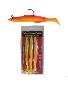 3 Pack of 6 Inch Rigged Tsunami Tazer Swim Bait Soft Plastics - Cheese & Tomato