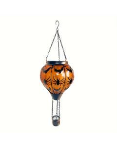 Classic Orange Glass Globe Solar Lantern - Bats & Spiders