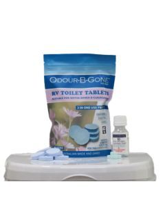 Odour B Gone 50x8g RV Toilet Tablets With 10x2g Mini Oxygen Tablets