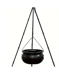 Witch's Cauldron with Lights - Black Plastic Bowl