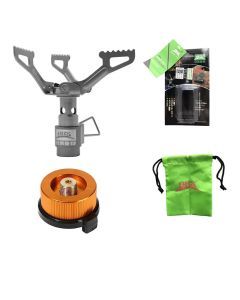 Mini Camping Stove with Adapter Grey