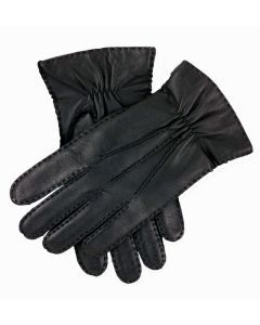 DENTS Mens Premium Kangaroo Leather Black Gloves - Cashmere Lined
