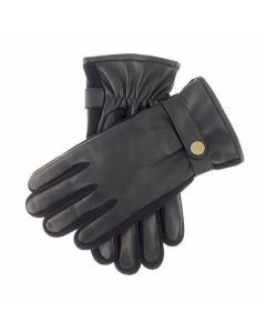 Dents Mens Leather Gloves with Buckle Winter Warm - Black