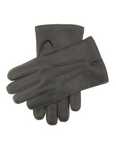 Dents Mens Leather Glove With Three Stitch Points w Wool Lining Warm Winter - Black