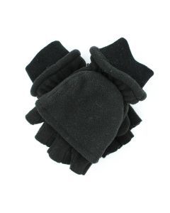 Dents Mens 3M Thinsulate Convertible Lined Half Finger Gloves/Warm Winter Mittens - Black