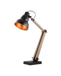 Faroe Scandi Modern Natural Wooden Table Lamp - Rustic Retro Designer Light