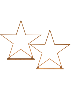 2x 87cm Bamboo Star Lamp - Table Light - Natural Decor