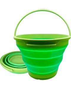 7L Foldable Collapsible Silicone Bucket - Green (Hiking/Camping/Fishing)