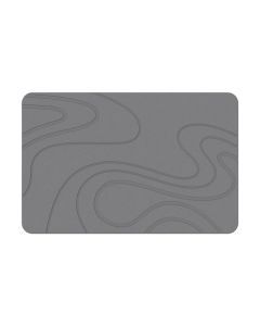 Hard Diatomite Bath Mat Super Dry Anti-Slip - Dark Grey & Squiggle Design
