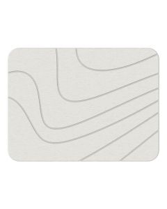 Hard Diatomite Kitchen Dish Drying Mat (Lines) in Off White