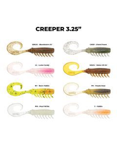 Rapala Crush City 6 Pack of 3.25 Inch Creeper Soft Plastic Curly Tail Lures