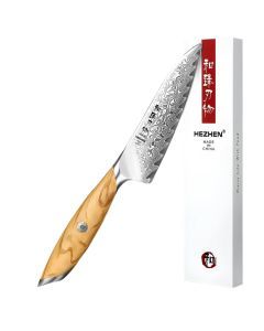 Flagship Series 5-Inch Utility Knife 73-Layer Powder Damascus Steel Brown