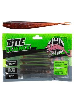 8 Pack of 4 Inch Bite Science Mad Minnow Soft Plastic Lures - UV Bloodworm