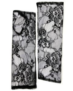 Dents Womens Lace Fingerless Elbow-Length Gloves - Black - One Size