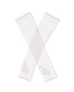 Dents Womens Long Tulle Flock Dot Fingerless Mittens - White