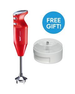 Bamix 350W Maxx Immersion Stick Blender Red + FREE Wet/Dry Processor (Swiss)