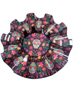 Prepara Taco Holder Carousel Tray, Holds 10 Mexican Tacos, Day of The Dead