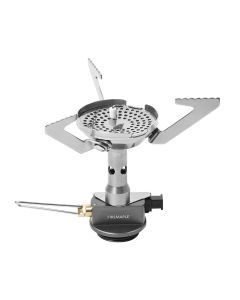 Camping Stove with Piezo Ignition Propane Butane Gas Burner Silver