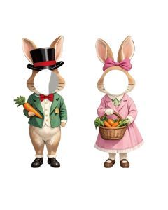 2pcs Large Easter Yard Rabbit Lawn Signs