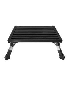 BLACK Single folding portable caravan step with adjustable legs