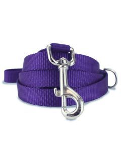 Plain Nylon Dog Leash - Training Obedience and Recall Lead (Assorted Colours)