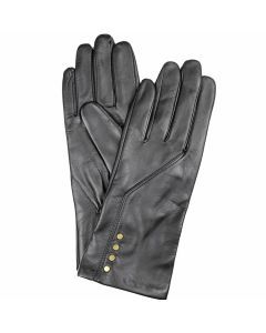 DENTS Womens Leather Gloves with Fleece Lining Warm Winter - Black