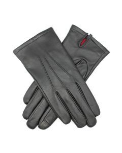 Dents Womens 3 Point Classic Sheepskin Leather Gloves - Black